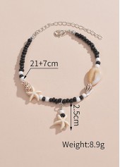 Polyresin Detail Black Color Star Anklet