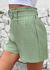 Straight Leg Elastic Waist Mid Waisted Shorts