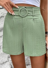 Straight Leg Elastic Waist Mid Waisted Shorts