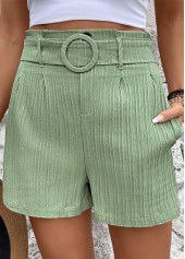 Straight Leg Elastic Waist Mid Waisted Shorts