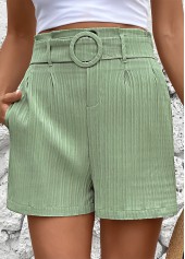 Straight Leg Elastic Waist Mid Waisted Shorts