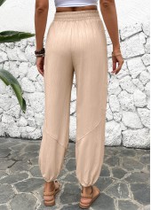 Jogger Elastic Waist Light Camel High Waisted Pants