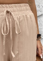 Jogger Elastic Waist Light Camel High Waisted Pants