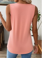 Dusty Pink Sleeveless Round Neck Tank Top