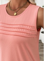 Dusty Pink Sleeveless Round Neck Tank Top