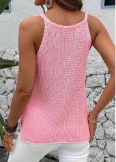 Pink Sleeveless Round Neck Tank Top