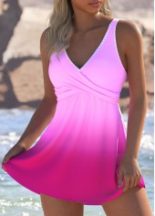 Ombre Criss Cross Purple Swimdress Top-No Bottom