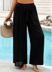 Black Ankle-length Cover Up Beach Pants