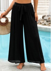 Black Ankle-length Cover Up Beach Pants