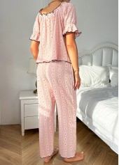 Square Neck Light Pink Lounge Top and Pants