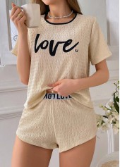 Light Camel Lounge Top and Shorts