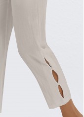 Elastic Waist Grey High Waisted Pants