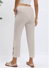 Elastic Waist Grey High Waisted Pants