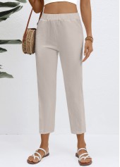 Elastic Waist Grey High Waisted Pants