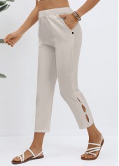 Elastic Waist Grey High Waisted Pants