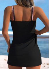 Mid Waisted Jacquard Light Pink Tankini Set