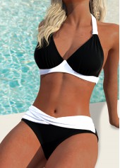 Low Waisted Tie Black Bikini Set