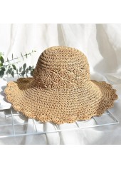 Woven Design Light Camel Visor Hat
