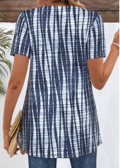 Plus Size Navy Patchwork Fake Two Piece Twinset