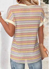 Multi Color Hollowedout Short Sleeve T Shirt