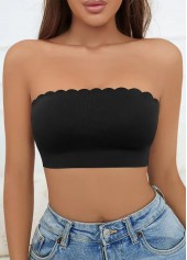 Bandeau Petal Edge Push Up Black Bra