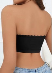 Bandeau Petal Edge Push Up Black Bra