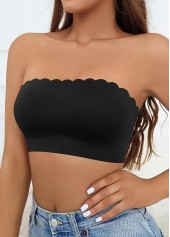 Bandeau Petal Edge Push Up Black Bra