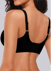 V Neck Push Up Black Bra