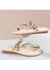 Golden Toe Post Falt Flip Flops