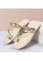 Golden Toe Post Falt Flip Flops