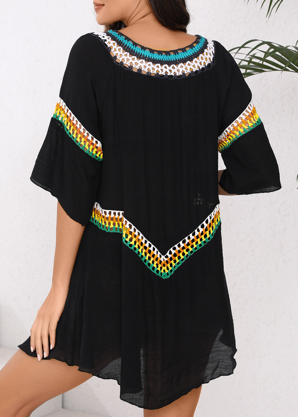 Patchwork Black Cover Up