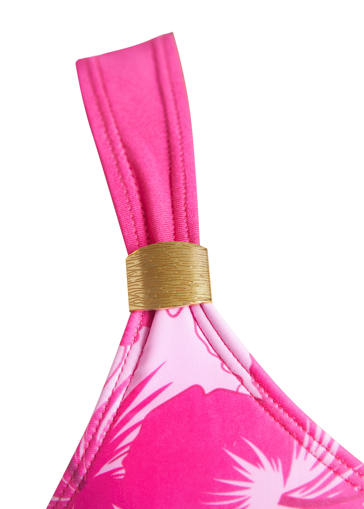 Floral Print Patchwork Hot Pink Tankini Set