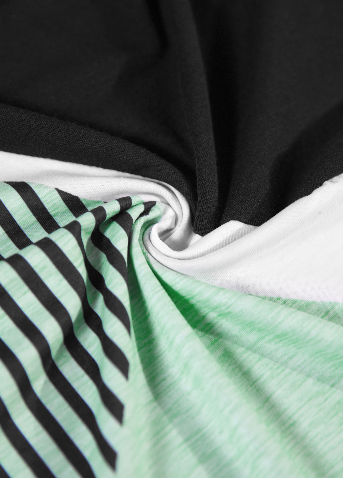 Geometric Print Patchwork Black Short Sleeve T Shirt