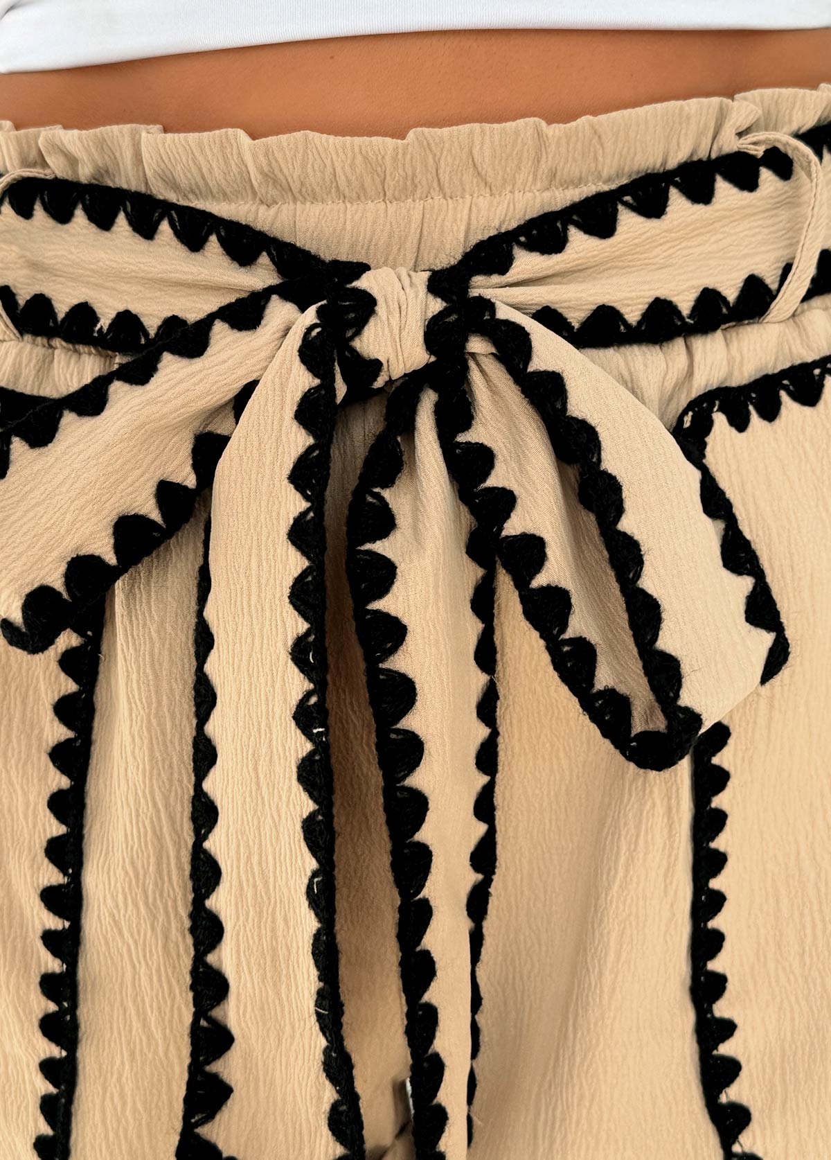 Light Coffee Elastic Waist High Waisted Shorts