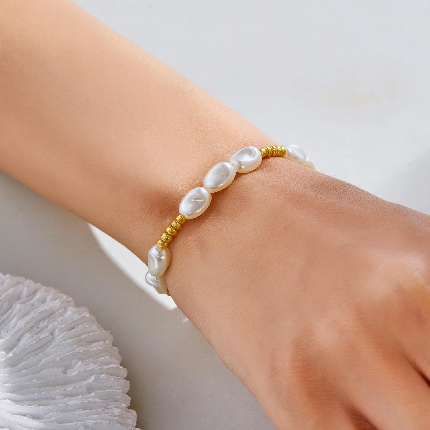 Golden Seed Beads Necklace and Bracelet