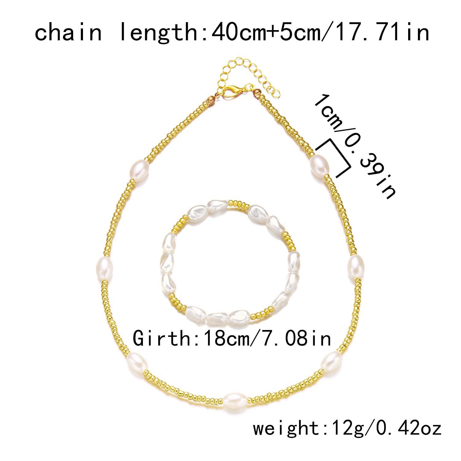 Golden Seed Beads Necklace and Bracelet