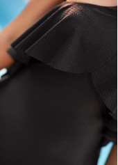 Tie Back Ruffle Overlay One Piece Swimwear