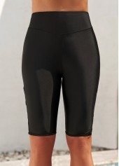 Black Skinny Elastic Waist High Waisted Shorts