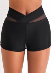 Mesh Mid Waisted Black Swim Shorts