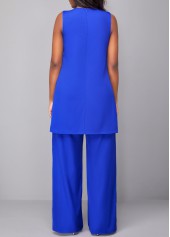 Sleeveless Criss Cross Royal Blue Jumpsuit