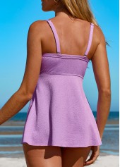 Mid Waisted Twist Light Purple Tankini Set