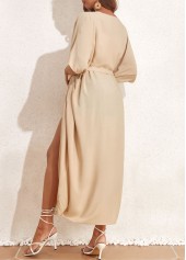 Belted Tie Light Coffee Cover Up