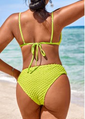 Circular Ring Cut Out Avocado Green Bikini Set