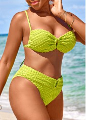 Circular Ring Cut Out Avocado Green Bikini Set