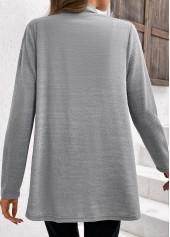 Lace Patchwork Long Sleeve Grey Cardigan