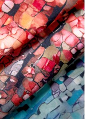 Coral A Line Sleeveless V Neck Dress