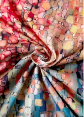 Coral A Line Sleeveless V Neck Dress