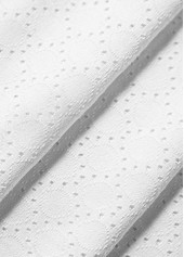 Patchwork White Short Sleeve V Neck Blouse