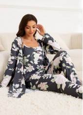 Dark Grey Long Sleeve Lounge Top and Pants