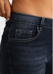 Button Black High Waisted Denim Shorts